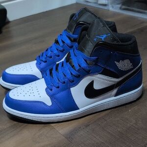 Nike Air Jordan 1 Mid - Blue/White/Black